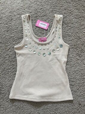 Edikted Cream Ribbed Tank
